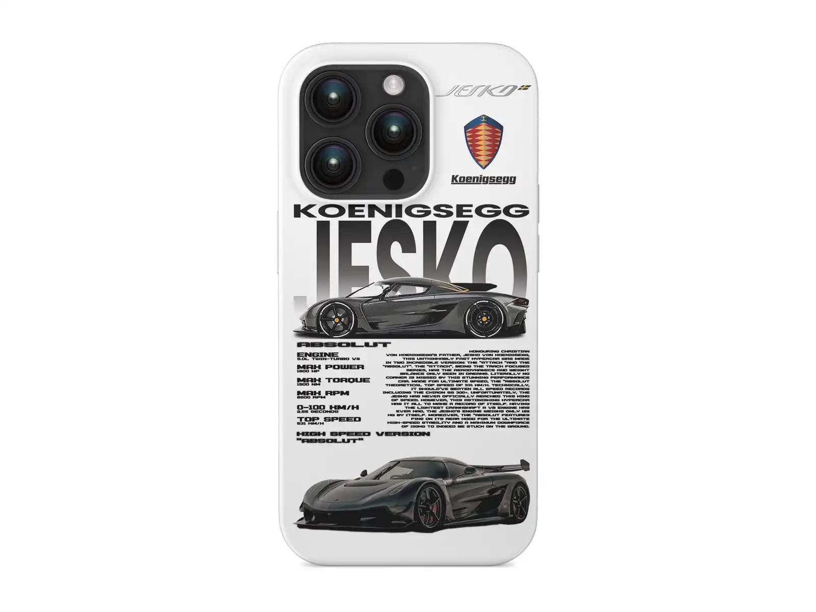 KOENIGSEGG JESKO Premium iPhone Funda Diseño